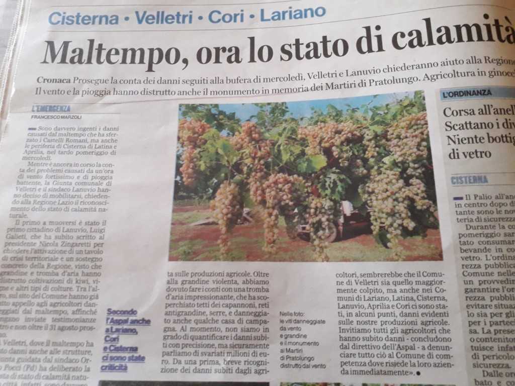 Agosto - Maltempo, ora lo stato di calamità