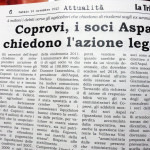 16 novembre 2013 - Co.Pro.Vi, i soci Aspal chiedono azione legale