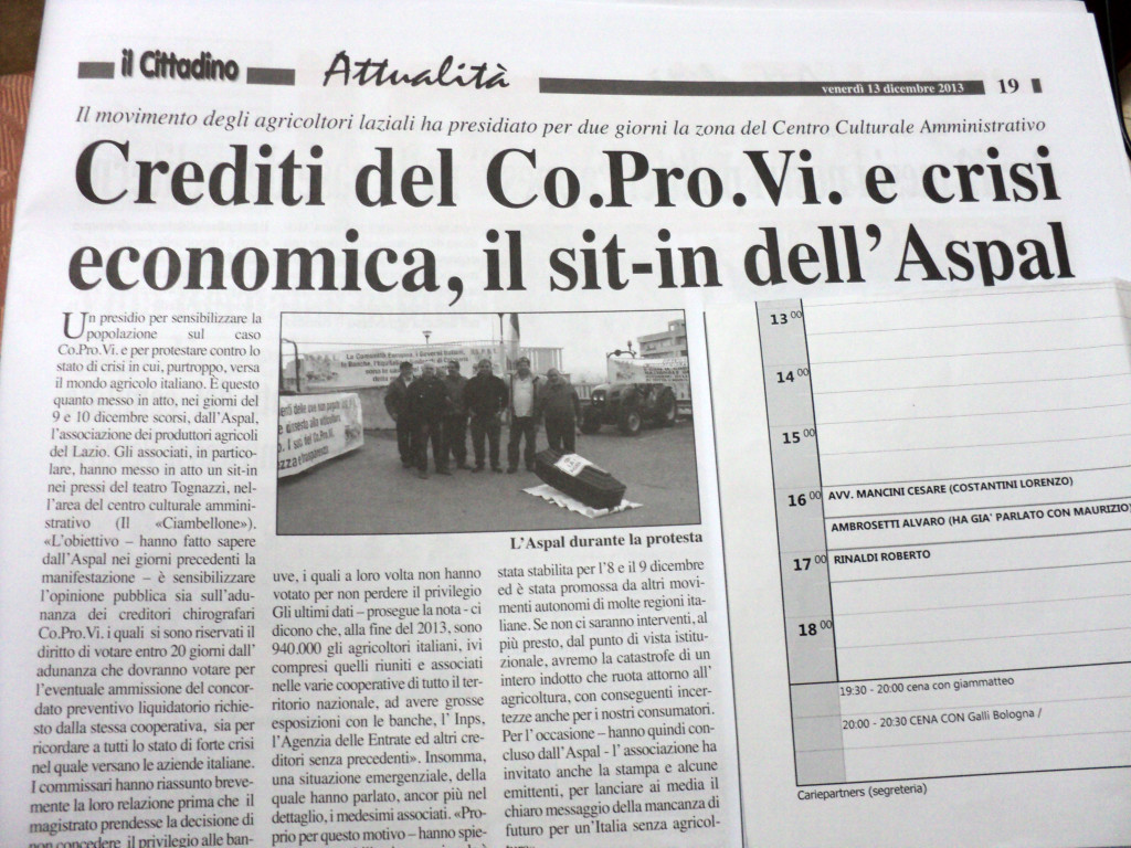 13 dicembre 2013 - Crediti del Co.Pro.Vi e crisi economica