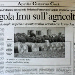 18 maggio - Tegola Imu sull'agricoltura