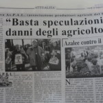 Maggio 2014 - Basta speculazioni ai danni degli agricoltori